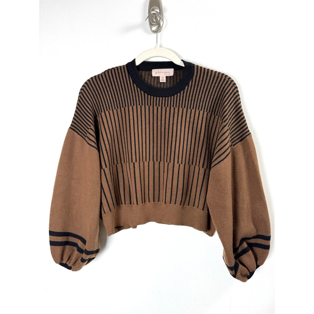 Philosophy Brown and Black Striped Sweater